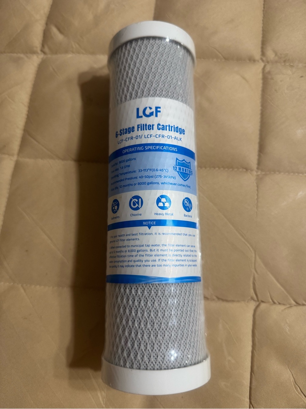 LCF Replacement Filter, Compatible with LCF-CFR-01/ LCF-CFR-01-ALK. Sealed